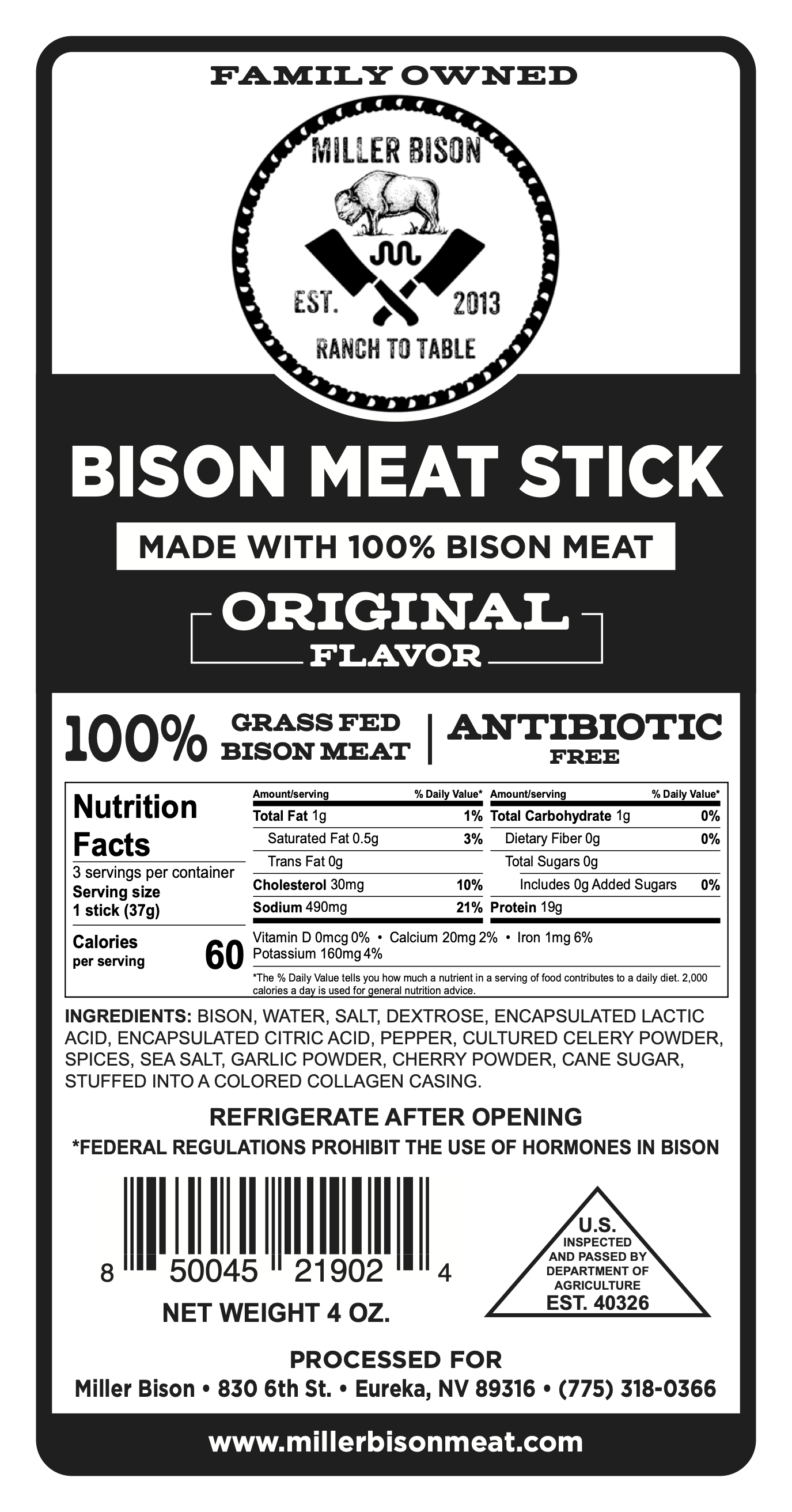 Original Bison Meat Sticks