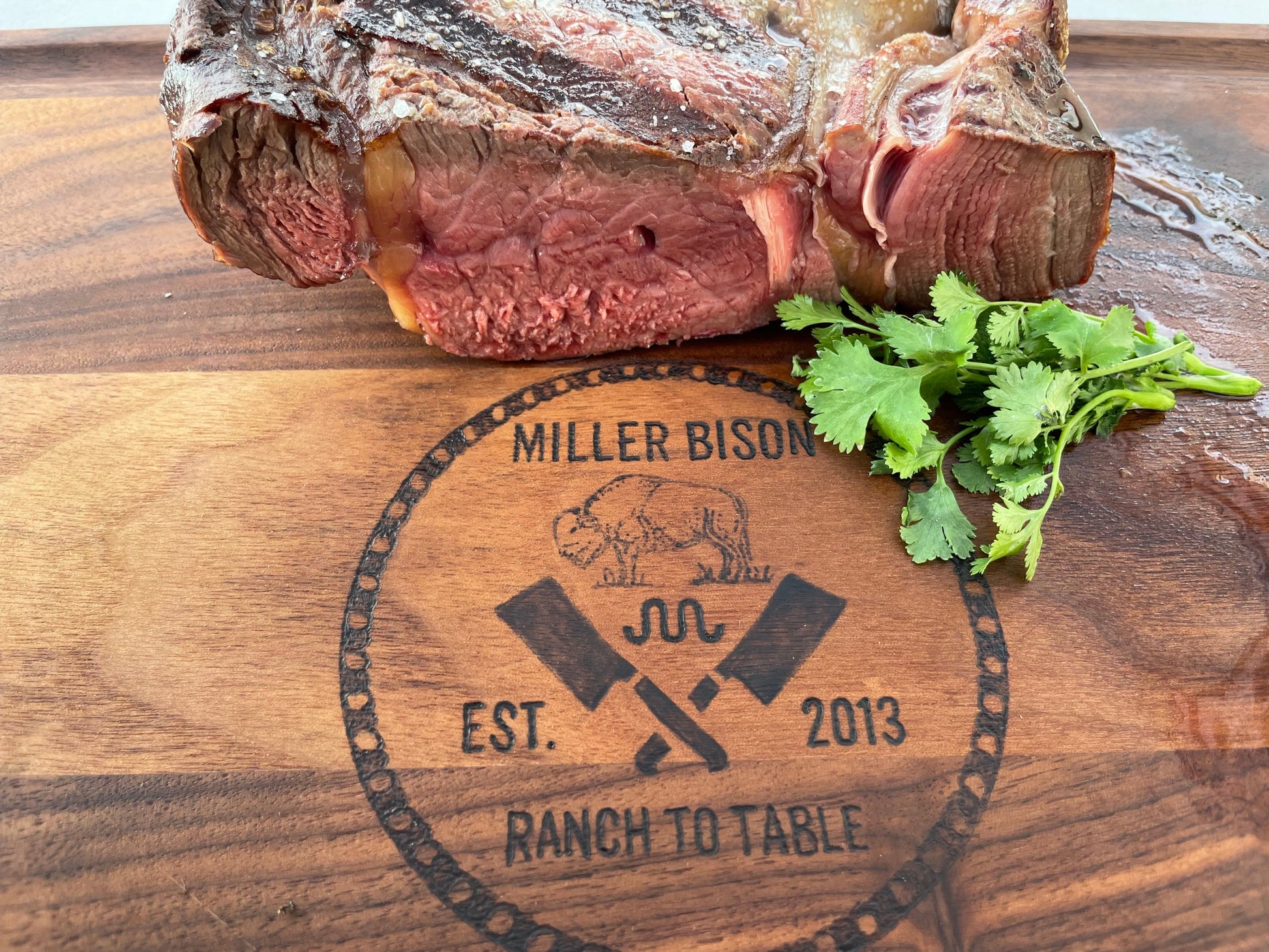 Miller Bison LLC. Bison Meat Tomahawk Steak